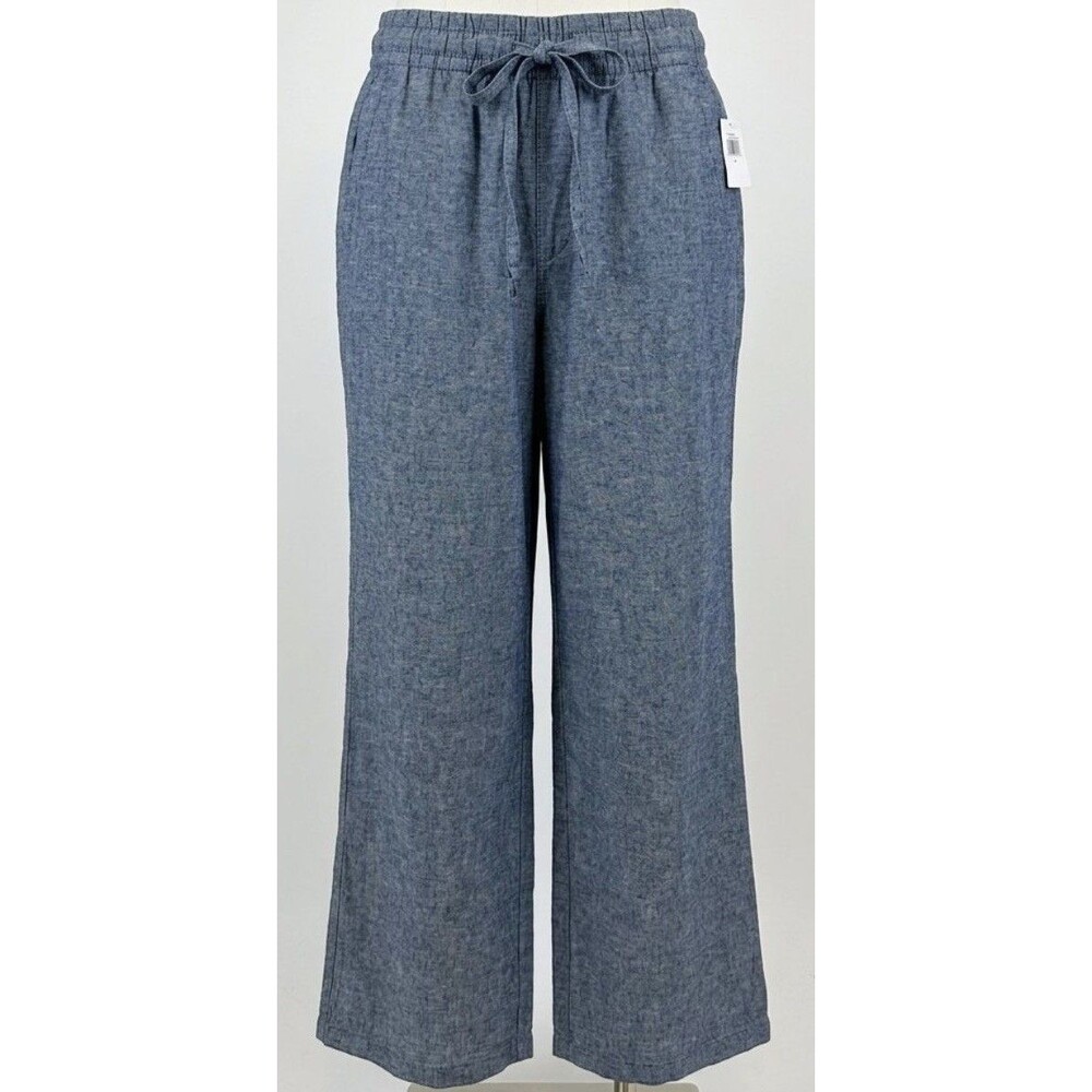 Old Navy NWT Linen Blend Wide Leg Pants Women’s Medium Coastal Vacation